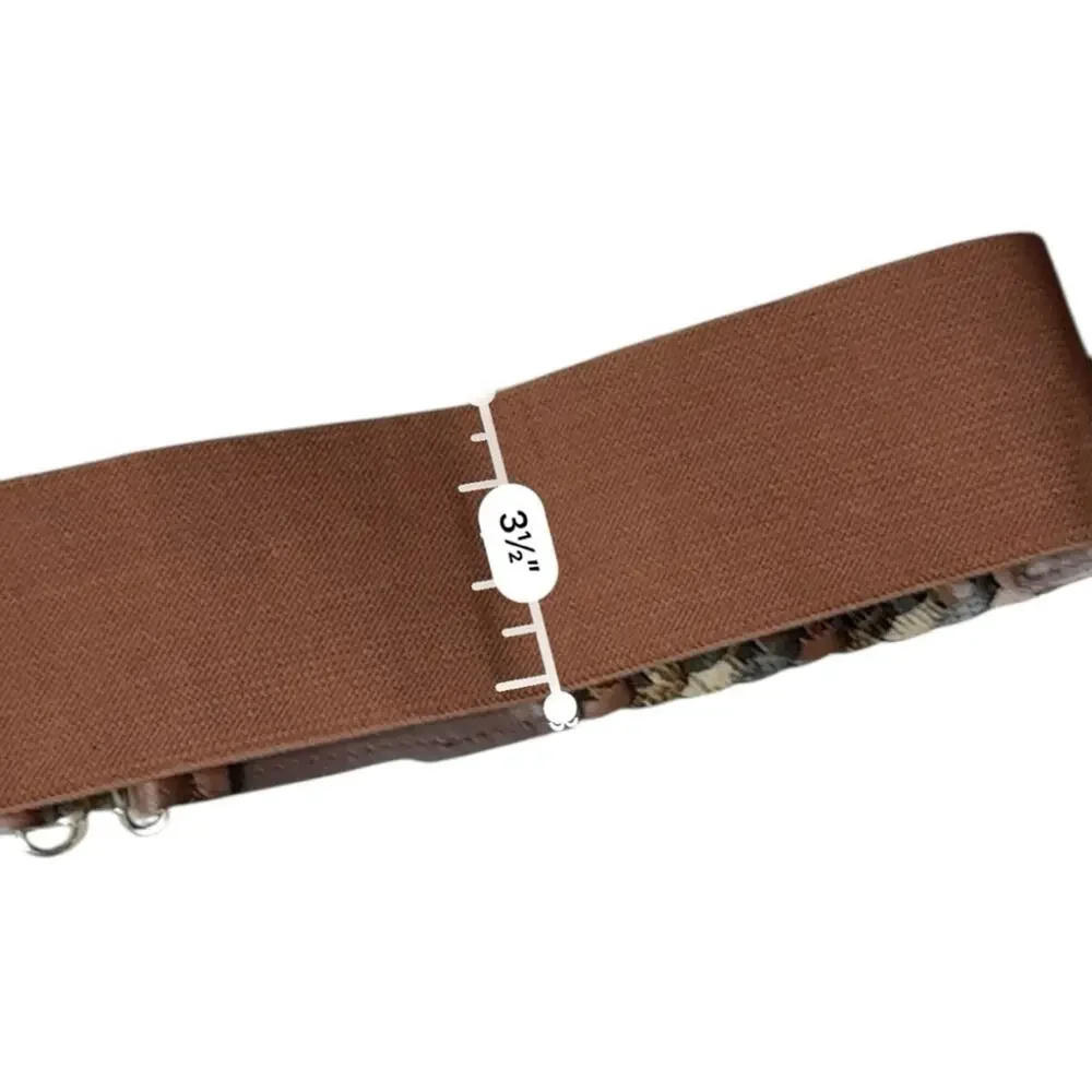 Brown Woven Stretch  Fashion Statement Belt Sz M/L